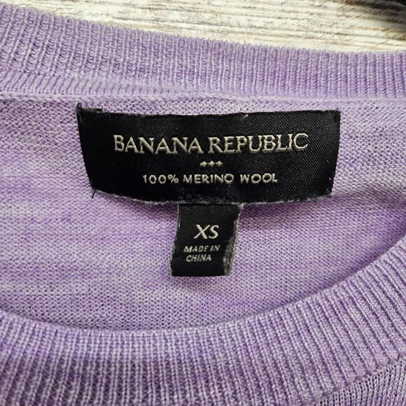 Banana Republic 100% Merino Wool Women's Sweater Size XS Lilac Spring Preppy - Picture 3 of 7